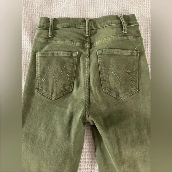 MOTHER Green Flare Wide Leg Jeans - Picture 10 of 15